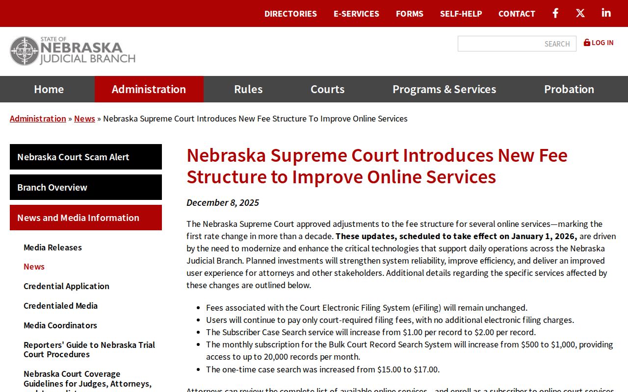 Rock County case lookup online court search fee update