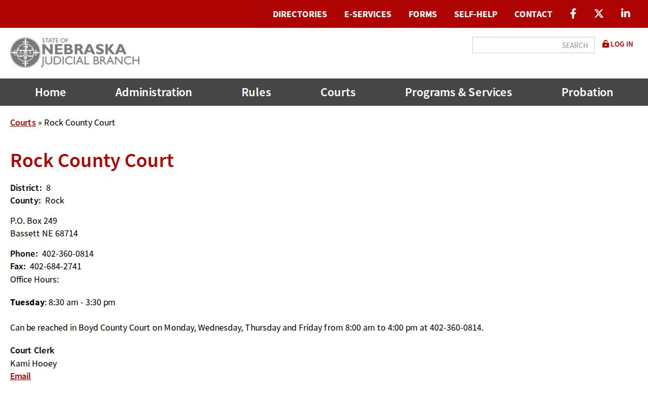 Rock County court calendar county court contact page