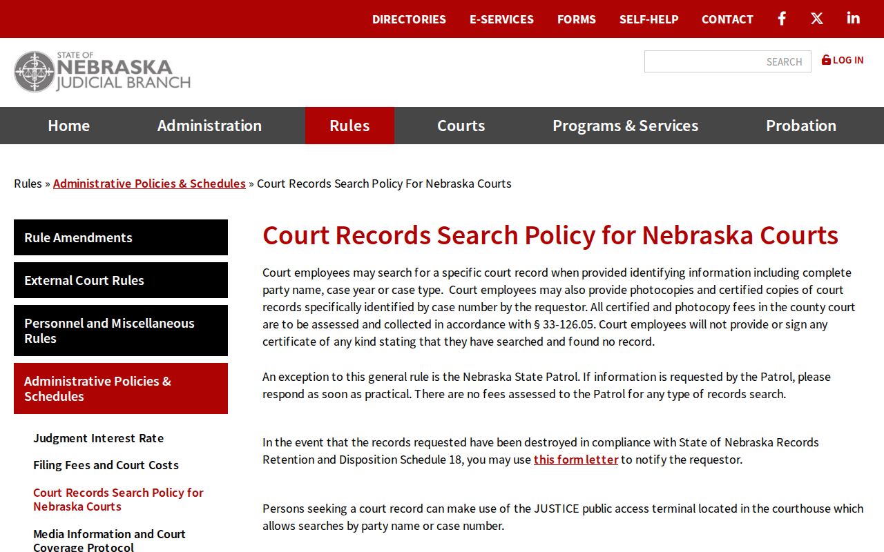 Rock County court record search policy information