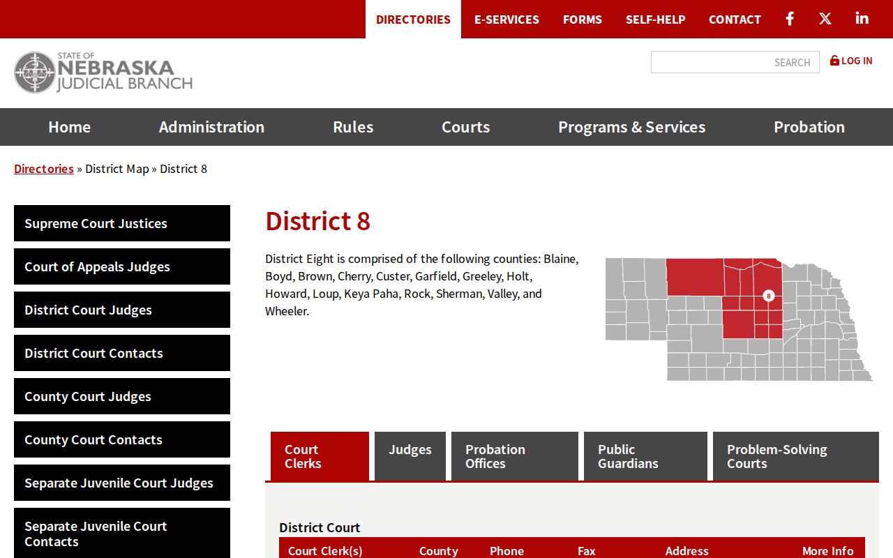 Rock County criminal docket District 8 court map