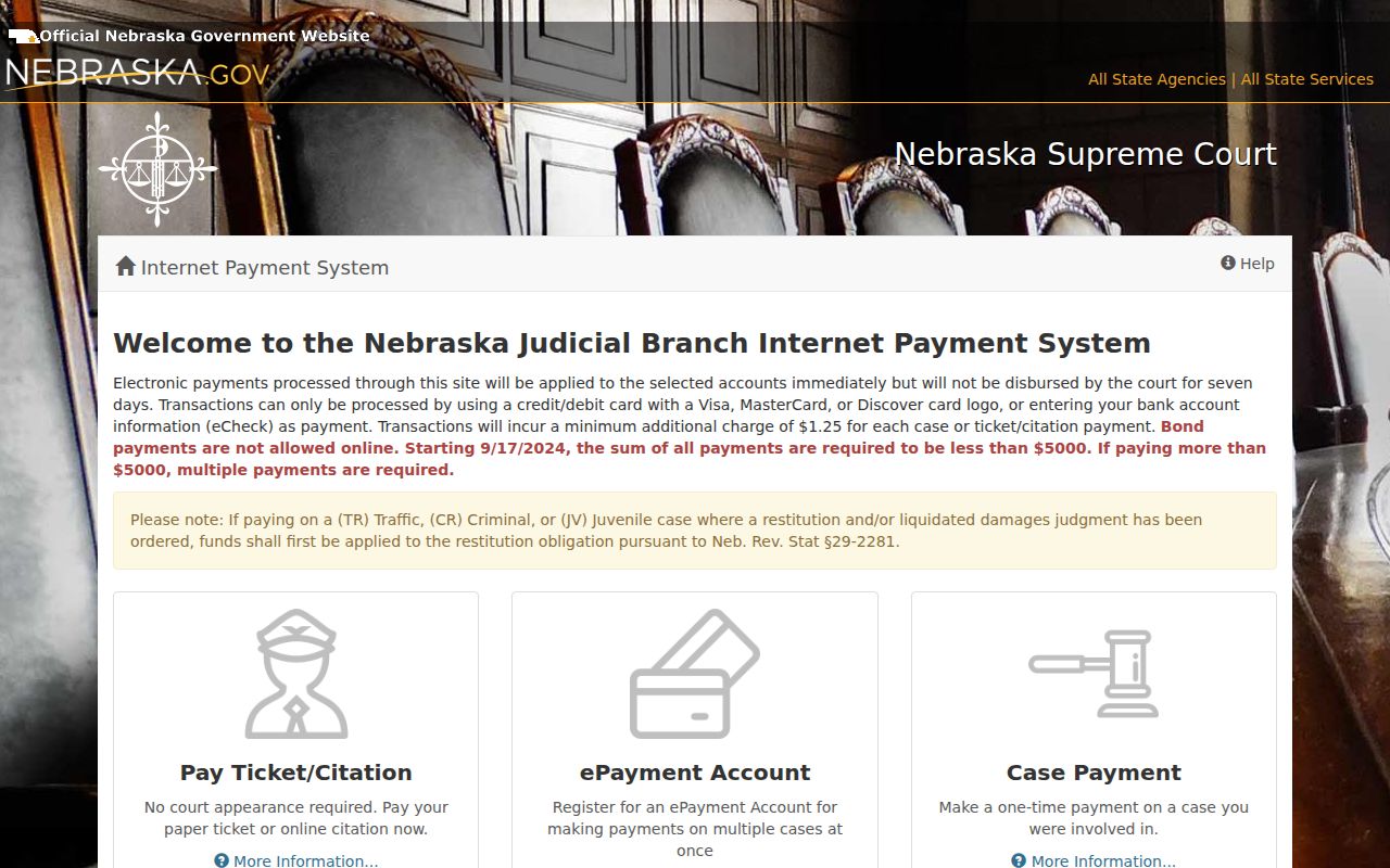 Rock County traffic court record payment system choices